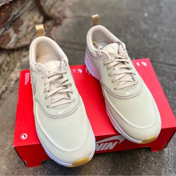 NEW Size 9 Nike Air Max Thea Premium Women's Shoes Beach/Metallic Gold/Sail - Picture 2 of 9